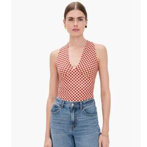Reformation Bowie Knit Top Pamplona Dot  Polka Dot Blouse